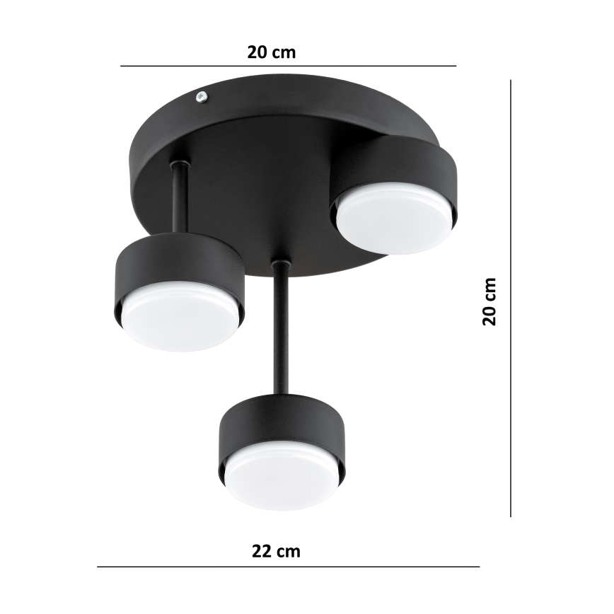 Brilagi - LED prisadený luster MONO 3xGX53/30W/230V čierny
