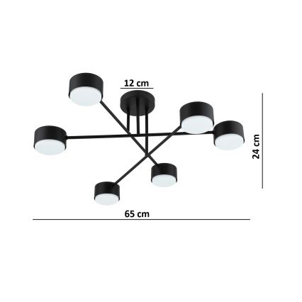 Brilagi - LED prisadený luster MONO 6xGX53/30W/230V čierny