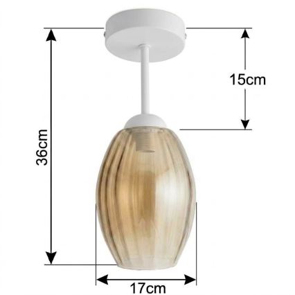 BRILAGI - LED Prisadený luster RETRO GLASS 1xE27/60W/230V pr. 17 cm biela/dymová béžová