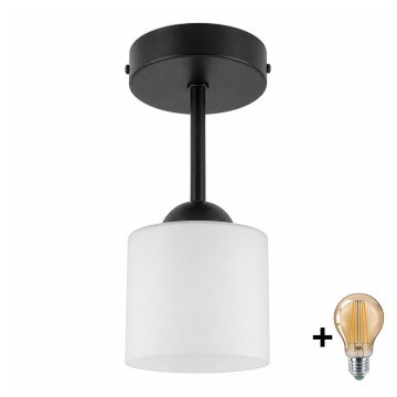 BRILAGI - LED Prisadený luster RETRO GLASS 1xE27/60W/230V pr. 10 cm čierna/biela