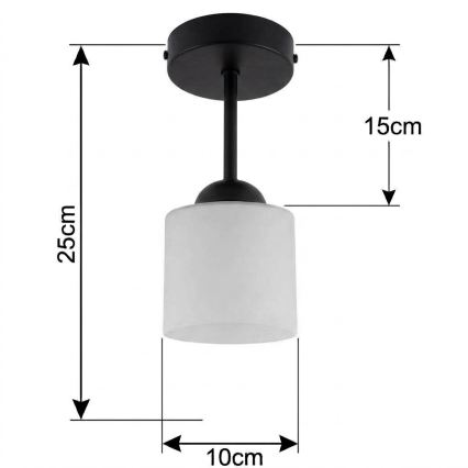 BRILAGI - LED Prisadený luster RETRO GLASS 1xE27/60W/230V pr. 10 cm čierna/biela