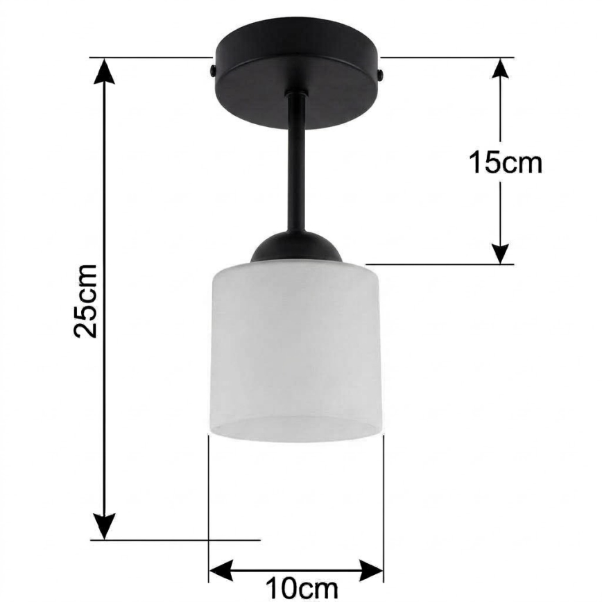 BRILAGI - LED Prisadený luster RETRO GLASS 1xE27/60W/230V pr. 10 cm čierna/biela
