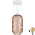 BRILAGI - LED Prisadený luster RETRO GLASS 1xE27/60W/230V pr. 14 cm biela/dymová hnedá