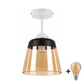 BRILAGI - LED Prisadený luster RETRO GLASS 1xE27/60W/230V pr. 15,5 cm biela/dymovo-béžová