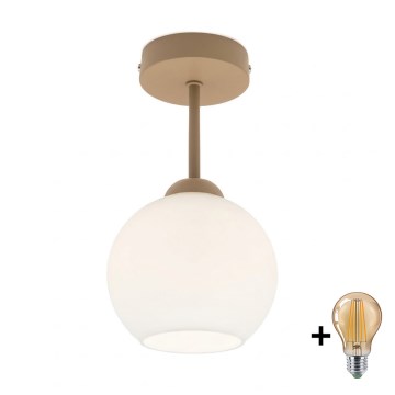 BRILAGI - LED Prisadený luster RETRO GLASS 1xE27/60W/230V pr. 15 cm béžová/biela
