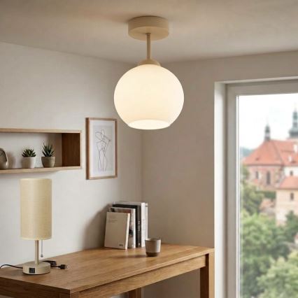 BRILAGI - LED Prisadený luster RETRO GLASS 1xE27/60W/230V pr. 15 cm béžová/biela