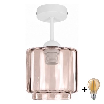 BRILAGI - LED Prisadený luster RETRO GLASS 1xE27/60W/230V pr. 15 cm biela/dymová béžová