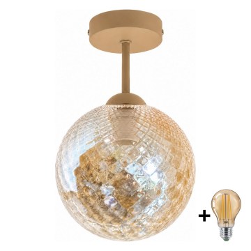 BRILAGI - LED Prisadený luster RETRO GLASS 1xE27/60W/230V pr. 17 cm béžová/dymová béžová