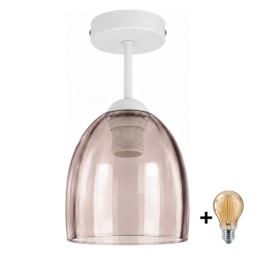 BRILAGI - LED Prisadený luster RETRO GLASS 1xE27/60W/230V pr. 17 cm biela/dymová béžová