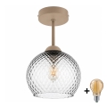 BRILAGI - LED Prisadený luster RETRO GLASS 1xE27/60W/230V pr. 18 cm béžová/dymová sivá