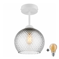 BRILAGI - LED prisadený luster RETRO GLASS 1xE27/60W/230V pr. 18 cm biela/dymová šedá