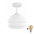 BRILAGI - LED Prisadený luster RETRO GLASS 1xE27/60W/230V pr. 20 cm biela