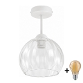 BRILAGI - LED Prisadený luster RETRO GLASS 1xE27/60W/230V pr. 25 cm biela/číra