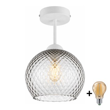 BRILAGI - LED Prisadený luster RETRO GLASS 1xE27/60W/230V pr. 25 cm biela/dymovo-šedá