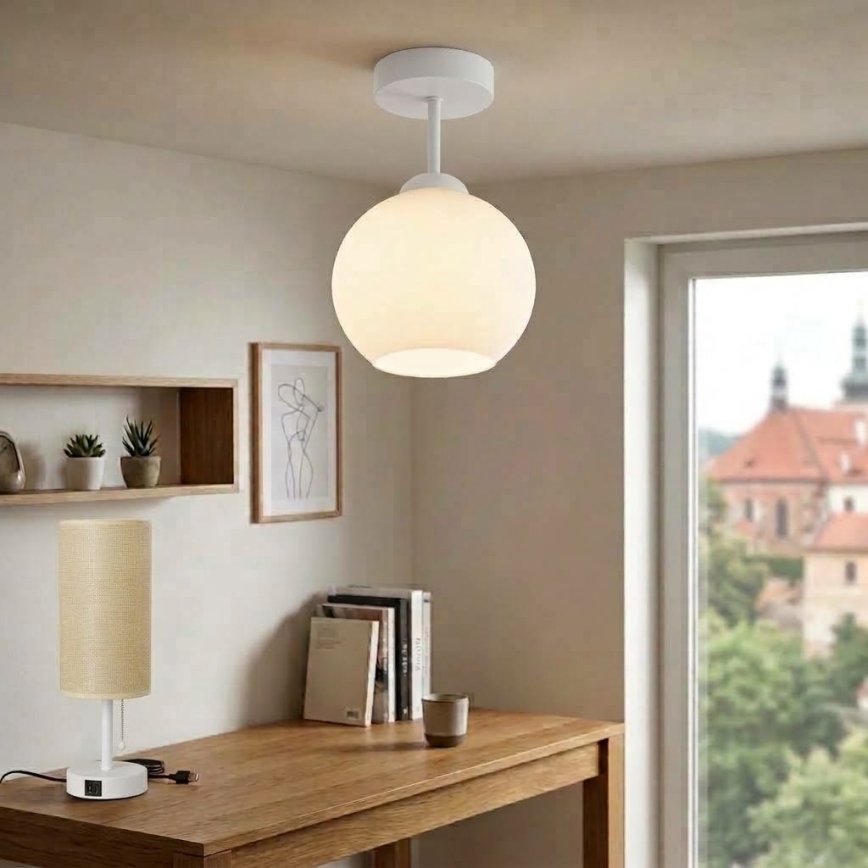 BRILAGI - LED Prisadený luster RETRO GLASS 1xE27/60W/230V priemer 15 cm biela