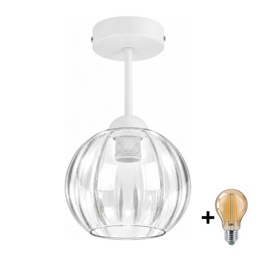BRILAGI - LED Prisadený luster RETRO GLASS 1xE27/60W/230V priemer 18 cm biela/číra