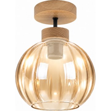 BRILAGI - LED Prisadený luster RETRO GLASS 1xE27/60W/230V priemer 18 cm dub/dýmová béžová