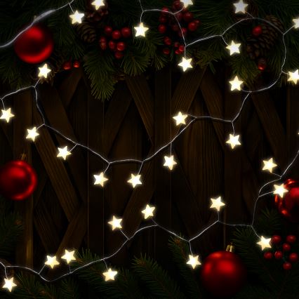 Brilagi - LED reťaz 40xLED/3xAA 1,8m teplá biela hviezdy