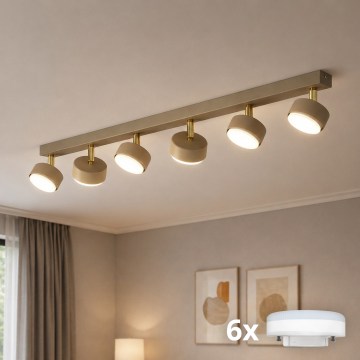 Brilagi - LED RGB+CCT stlmiteľné bodové svietidlo MONO 6xGX53/14W/230V 2700-6500K Wi-Fi Tuya béžová/zlatá