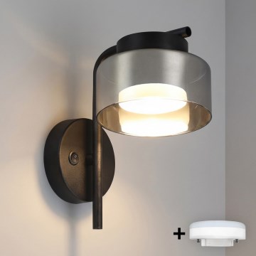 Brilagi - LED RGB+CCT Stmievateľná nástenná lampa AURA LUX 1xGX53/14W/230V 2700-6500K Wi-Fi Tuya čierna/dymová