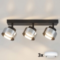 Brilagi - LED RGB+CCT Stmievateľné bodové svietidlo AURA LUX 3xGX53/14W/230V 2700-6500K Wi-Fi Tuya čierna/dymová