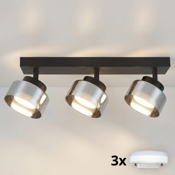 Brilagi - LED RGB+CCT Stmievateľné bodové svietidlo AURA LUX 3xGX53/14W/230V 2700-6500K Wi-Fi Tuya čierna/dymová