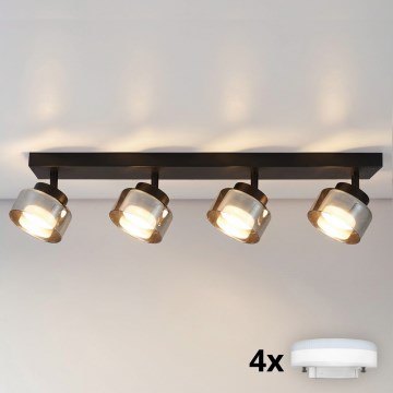 Brilagi - LED RGB+CCT Stmievateľné bodové svietidlo AURA LUX 4xGX53/14W/230V 2700-6500K Wi-Fi Tuya čierna/dymová
