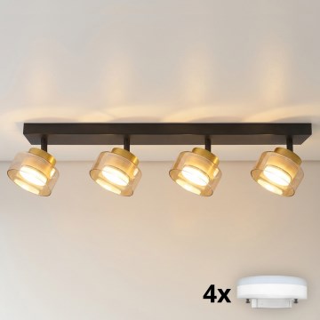 Brilagi - LED RGB+CCT Stmievateľné bodové svietidlo AURA LUX 4xGX53/14W/230V 2700-6500K Wi-Fi Tuya čierna/zlatá