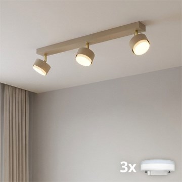 Brilagi - LED RGB+CCT stmievateľné bodové svietidlo MONO 3xGX53/14W/230V 2700-6500K Wi-Fi Tuya béžová