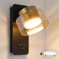 Brilagi - LED RGB+CCT stmievateľné nástenné svietidlo s USB portom AURA LUX 1xGX53/14W/230V 2700-6500K Wi-Fi Tuya čierna/zlatá