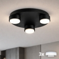 Brilagi - LED RGB+CCT Stmievateľné stropné svietidlo MONO 3xGX53/14W/230V 2700-6500K Wi-Fi Tuya priemer 30 cm čierna