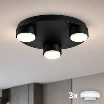 Brilagi - LED RGB+CCT Stmievateľné stropné svietidlo MONO 3xGX53/14W/230V 2700-6500K Wi-Fi Tuya priemer 30 cm čierna
