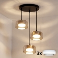 Brilagi - LED RGB+CCT stmievateľný luster na lane AURA LUX 3xGX53/14W/230V 2700-6500K Wi-Fi Tuya čierna/zlatá