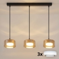 Brilagi - LED RGB+CCT Stmievateľný luster na lane AURA LUX 3xGX53/14W/230V 2700-6500K Wi-Fi Tuya čierna/zlatá