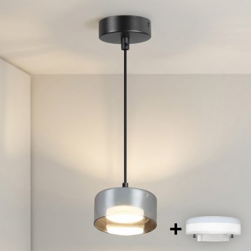 Brilagi - LED RGB+CCT Stmievateľný luster na lankách AURA LUX 1xGX53/14W/230V 2700-6500K Wi-Fi Tuya čierna/dymová