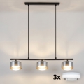Brilagi - LED RGB+CCT stmievateľný luster na lanku AURA LUX 3xGX53/14W/230V 2700-6500K Wi-Fi Tuya čierna/dymová