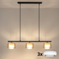Brilagi - LED RGB+CCT stmievateľný luster na lanku AURA LUX 3xGX53/14W/230V 2700-6500K Wi-Fi Tuya čierna/zlatá