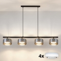 Brilagi - LED RGB+CCT Stmievateľný závesný luster AURA LUX 4xGX53/14W/230V 2700-6500K Wi-Fi Tuya čierna/dymová