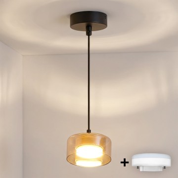 Brilagi - LED RGB+CCT Stmievateľný závesný luster na lankách AURA LUX 1xGX53/14W/230V 2700-6500K Wi-Fi Tuya čierna/zlatá