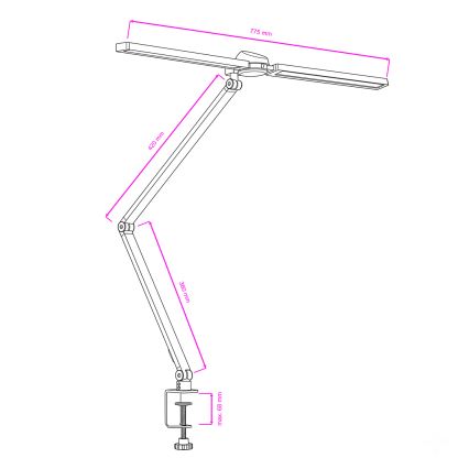 BRILAGI - LED RGBTW stmievateľná dotyková stolná lampa s klipom VARIO LED/18W/230V 3000-6500K CRI 96 čierna