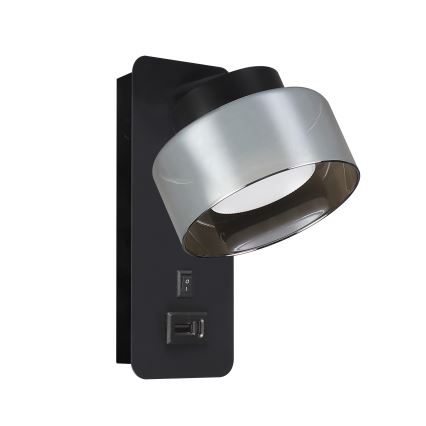 Brilagi - LED RGB+CCT Stmievateľné nástenné svietidlo s USB portom AURA LUX 1xGX53/14W/230V 2700-6500K Wi-Fi Tuya čierna/dymová