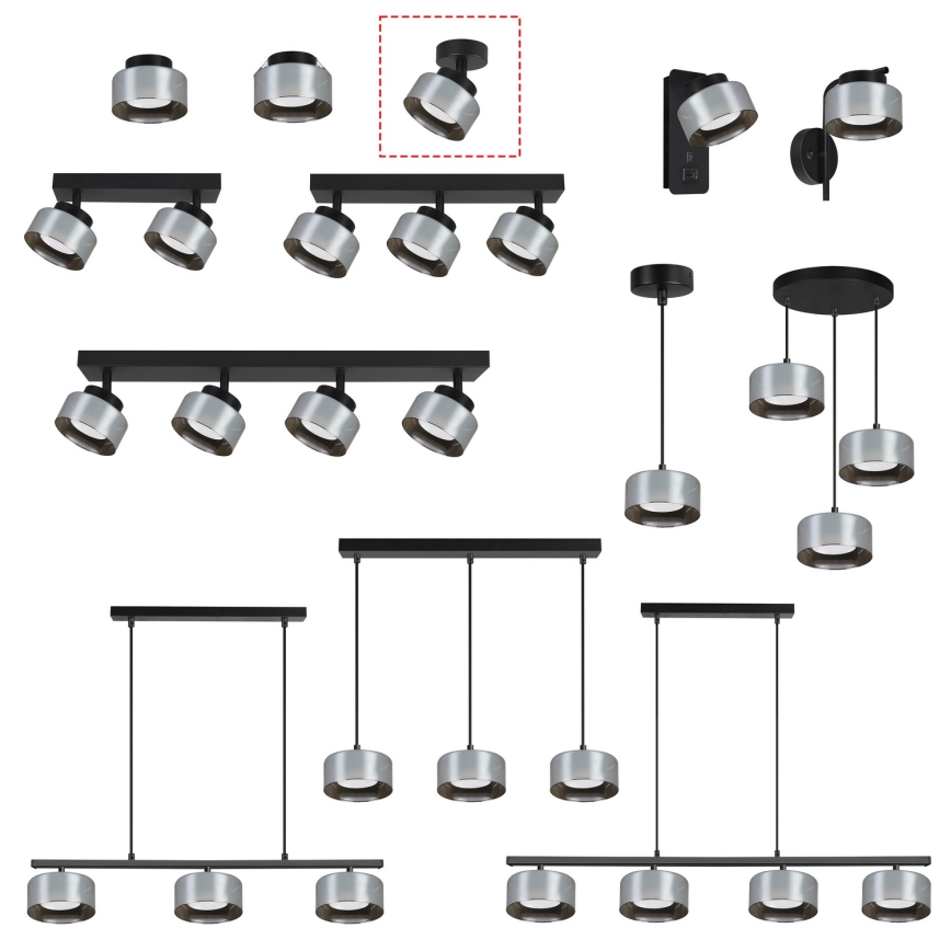 Brilagi - LED RGB+CCT Stmievateľné bodové svietidlo AURA LUX 1xGX53/14W/230V 2700-6500K Wi-Fi Tuya čierna/dymová