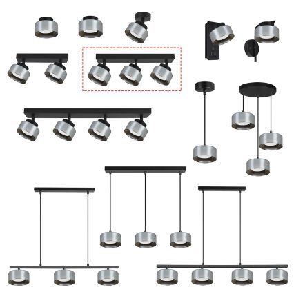 Brilagi - LED RGB+CCT Stmievateľné bodové svietidlo AURA LUX 3xGX53/14W/230V 2700-6500K Wi-Fi Tuya čierna/dymová