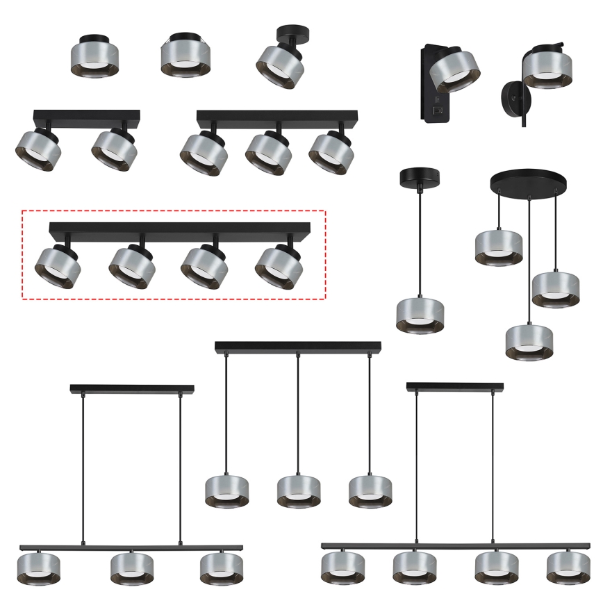 Brilagi - LED RGB+CCT Stmievateľné bodové svietidlo AURA LUX 4xGX53/14W/230V 2700-6500K Wi-Fi Tuya čierna/dymová