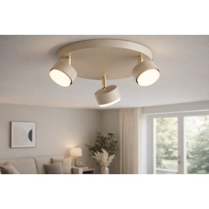 Brilagi - LED RGB+CCT Stmievateľné bodové svietidlo MONO 3xGX53/14W/230V 2700-6500K Wi-Fi Tuya béžová/zlatá