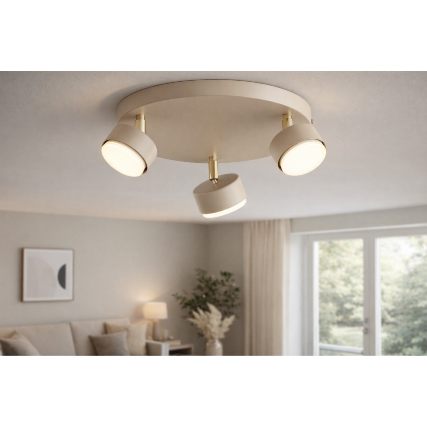 Brilagi - LED RGB+CCT Stmievateľné bodové svietidlo MONO 3xGX53/14W/230V 2700-6500K Wi-Fi Tuya béžová/zlatá