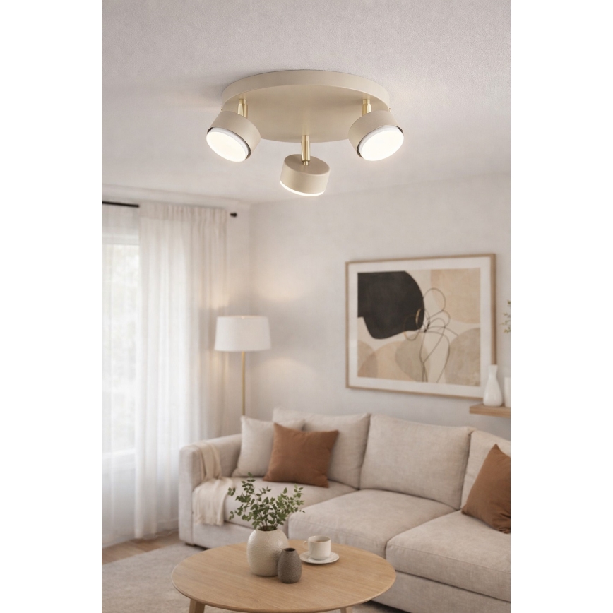 Brilagi - LED RGB+CCT Stmievateľné bodové svietidlo MONO 3xGX53/14W/230V 2700-6500K Wi-Fi Tuya béžová/zlatá