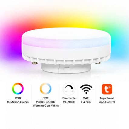 Brilagi - LED RGB+CCT stmievateľné nástenné bodové svietidlo STRIPY 1xGX53/14W/230V 2700-6500K Wi-Fi Tuya čierne
