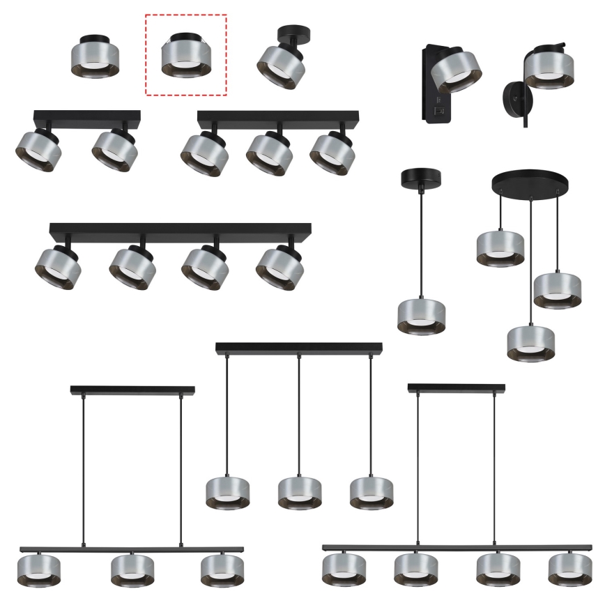 Brilagi - LED RGB+CCT Stmievateľné podhľadové svietidlo AURA LUX 1xGX53/14W/230V 2700-6500K Wi-Fi Tuya čierna/dymová