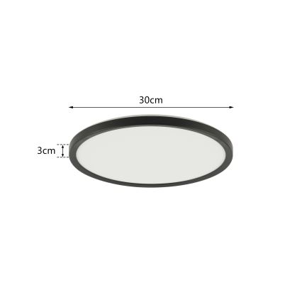 Brilagi - LED RGBW Stmievateľné stropné svietidlo ULTRA SLIM LED/18W/230V 2700-6500K pr. 30 cm čierna + diaľkové ovládanie